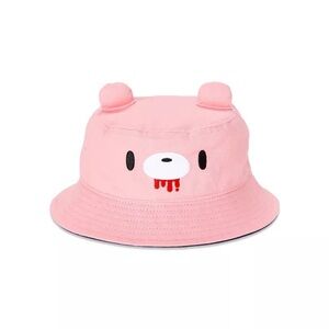 Gloomy The Naughty Grizzly bear pink bucket hat with ears OS